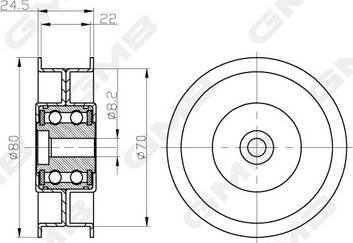 GMB GTC0430 - Направляющий ролик, зубчатый ремень avtokuzovplus.com.ua