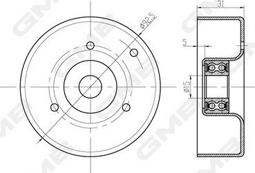 GMB GTC0510 - Направляющий ролик, зубчатый ремень avtokuzovplus.com.ua