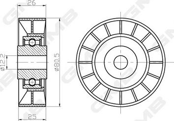 GMB GTC0620 - Направляющий ролик, зубчатый ремень avtokuzovplus.com.ua