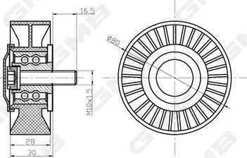 GMB GTC0690 - Паразитний / Провідний ролик, зубчастий ремінь autocars.com.ua