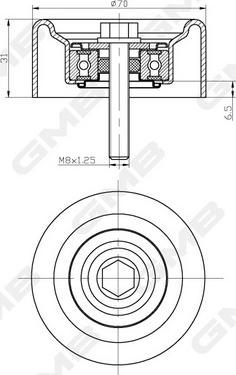 GMB GTC0890 - Паразитний / Провідний ролик, зубчастий ремінь autocars.com.ua