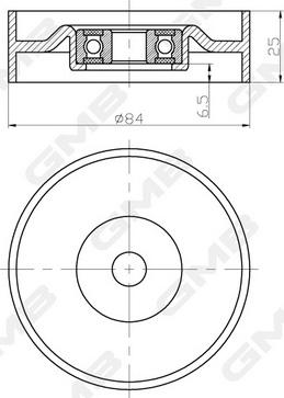 GMB GTC1180 - Направляющий ролик, зубчатый ремень avtokuzovplus.com.ua