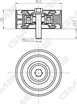 GMB GTC1190 - Направляющий ролик, зубчатый ремень avtokuzovplus.com.ua