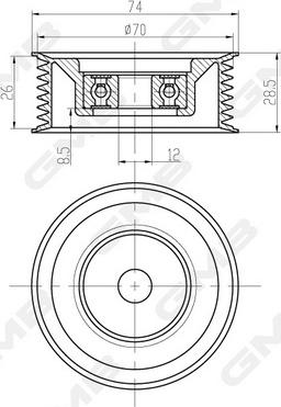 GMB GTC1200 - Направляющий ролик, зубчатый ремень avtokuzovplus.com.ua