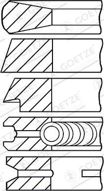 Goetze 08-174307-10 - Комплект поршневих кілець autocars.com.ua