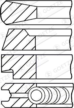 Goetze 08-174600-10 - Комплект поршневих кілець autocars.com.ua