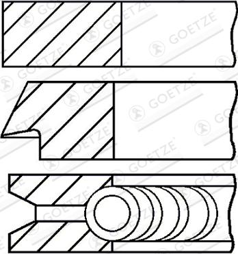 Goetze 08-425307-00 - Комплект поршневих кілець autocars.com.ua