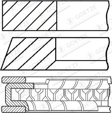 Goetze 08-450000-10 - Комплект поршневих кілець autocars.com.ua