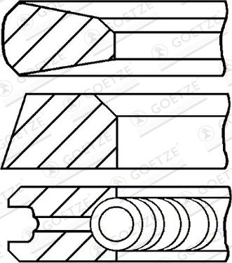 Goetze 08-740900-00 - Комплект поршневих кілець autocars.com.ua