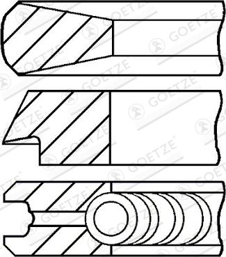 Goetze Engine 08-176000-10 - Комплект поршневих кілець autocars.com.ua