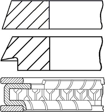 Goetze Engine 08-101200-00 - Комплект поршневих кілець autocars.com.ua