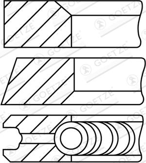 Goetze Engine 08-123400-40 - Комплект поршневих кілець autocars.com.ua