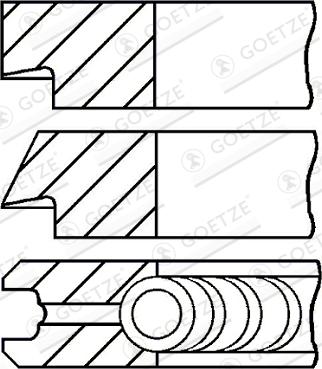 Goetze Engine 08-124700-10 - Комплект поршневих кілець autocars.com.ua