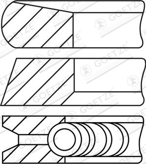 Goetze Engine 08-137500-30 - Комплект поршневих кілець autocars.com.ua