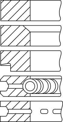 Goetze Engine 08-160807-00 - Комплект поршневих кілець autocars.com.ua