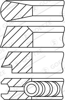 Goetze Engine 08-176900-30 - Комплект поршневих кілець autocars.com.ua