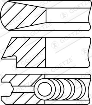 Goetze Engine 08-782300-10 - Комплект поршневих кілець autocars.com.ua