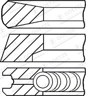 Goetze Engine 08-289300-20DR - Комплект поршневих кілець autocars.com.ua