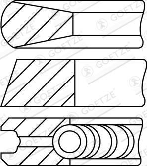 Goetze Engine 08-743400-10 - Комплект поршневих кілець autocars.com.ua