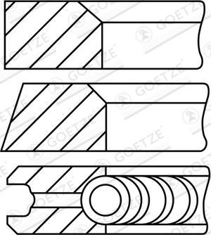 Goetze Engine 08-322400-10 - Комплект поршневих кілець autocars.com.ua