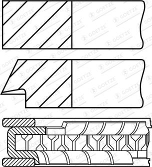 Goetze Engine 08-453300-00 - Комплект поршневих кілець autocars.com.ua