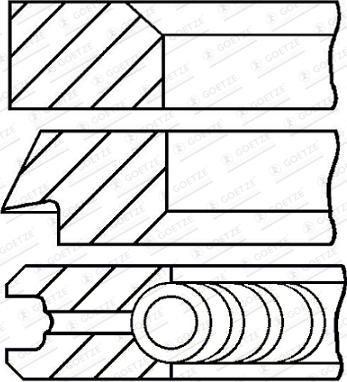 Goetze Engine 08-426907-00 - Комплект поршневих кілець autocars.com.ua