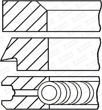 Goetze Engine 08-427705-00 - Комплект поршневих кілець autocars.com.ua