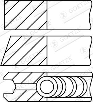 Goetze Engine 08-429100-10 - Комплект поршневих кілець autocars.com.ua