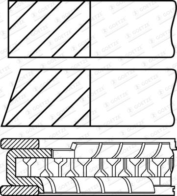 Goetze Engine 08-430600-00 - Комплект поршневих кілець autocars.com.ua