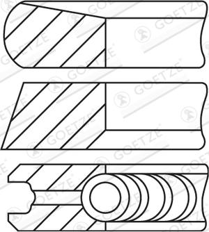 Goetze Engine 08-435200-10 - Комплект поршневих кілець autocars.com.ua