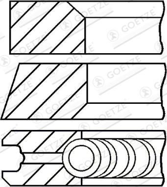 Goetze Engine 08-439107-00 - Комплект поршневих кілець autocars.com.ua