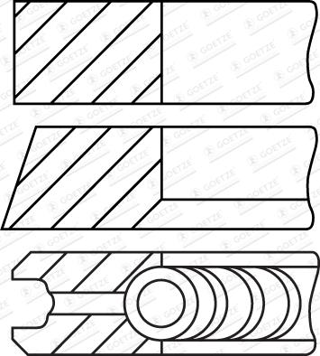 Goetze Engine 08-439107-10 - Комплект поршневих кілець autocars.com.ua