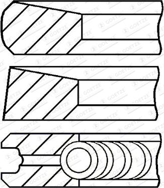 Goetze Engine 08-444207-10 - Комплект поршневих кілець autocars.com.ua