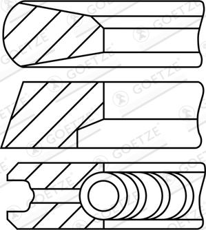 Goetze Engine 08-451100-10 - Комплект поршневих кілець autocars.com.ua