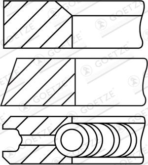 Goetze Engine 08-452907-00 - Комплект поршневих кілець autocars.com.ua