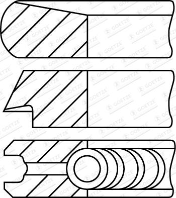 Goetze Engine 08-453107-00 - Комплект поршневих кілець autocars.com.ua