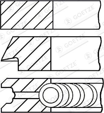 Goetze Engine 08-454200-00 - Комплект поршневих кілець autocars.com.ua