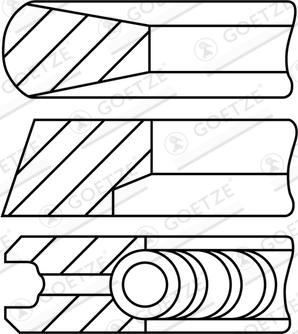 Goetze Engine 08-740000-10 - Комплект поршневих кілець autocars.com.ua