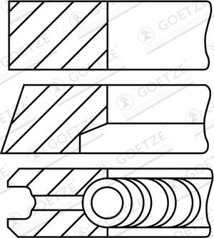 Goetze Engine 08-743200-10 - Комплект поршневих кілець autocars.com.ua