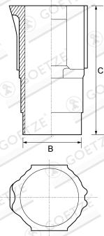 Goetze Engine 14-000320-00DL - Гільза циліндра autocars.com.ua