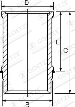 Goetze Engine 14-636730-00DL - Гільза циліндра autocars.com.ua