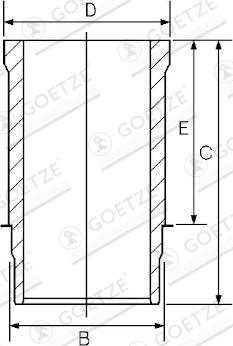 Goetze Engine 15 570080 00 - Гільза циліндра autocars.com.ua