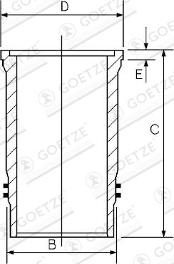 Goetze Engine 15-610050-00 - Гільза циліндра autocars.com.ua