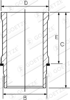 Goetze Engine 15-638390-00DL - Гільза циліндра autocars.com.ua