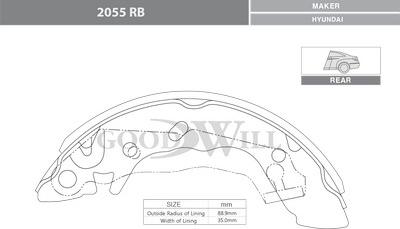 GoodWill 2055 RB - Комплект гальм, барабанний механізм autocars.com.ua