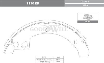 GoodWill 2110 RB - Комплект гальм, барабанний механізм autocars.com.ua