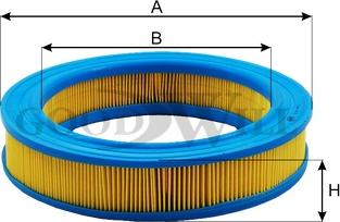 GoodWill AG 214 - Повітряний фільтр autocars.com.ua