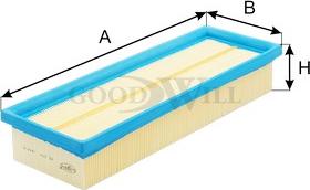 GoodWill AG 374 - Повітряний фільтр autocars.com.ua
