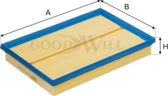 GoodWill AG 428 - Повітряний фільтр autocars.com.ua