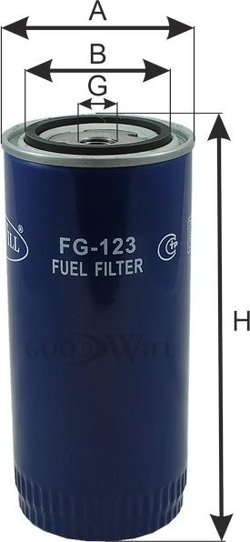 GoodWill FG 123 - Топливный фильтр avtokuzovplus.com.ua